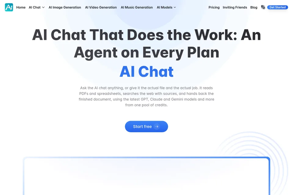 Aperçu de la landing page