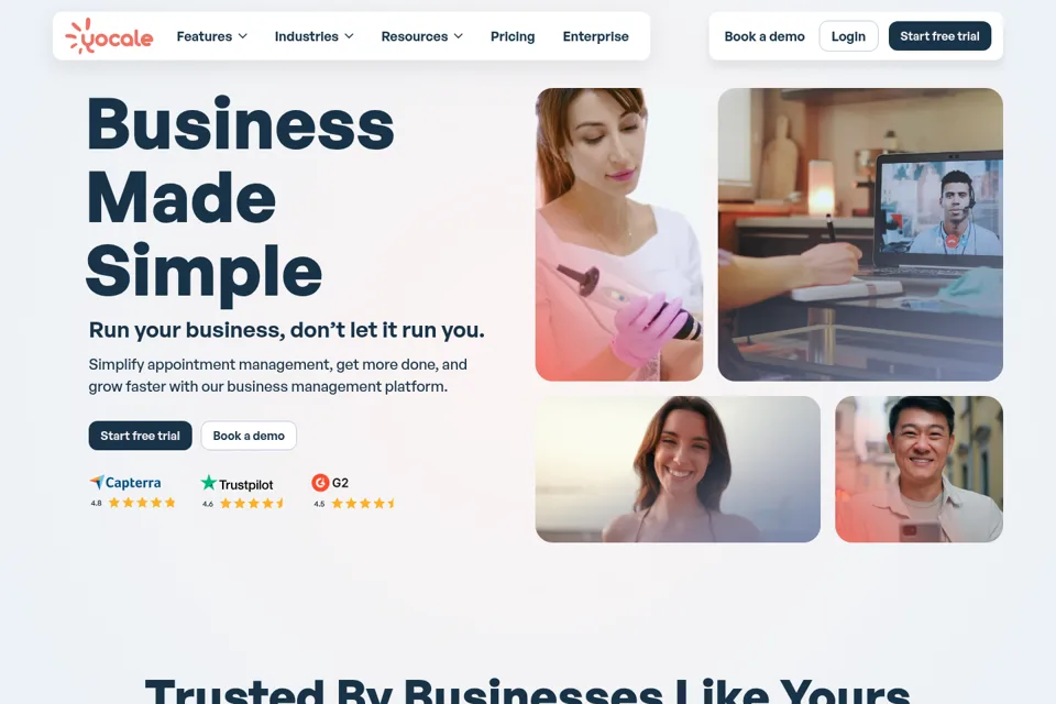 Aperçu de la landing page
