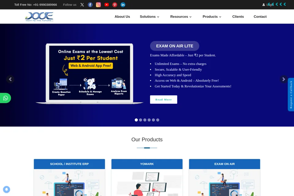Aperçu de la landing page