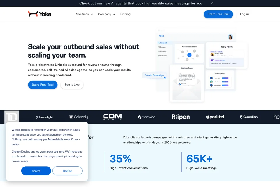 Aperçu de la landing page