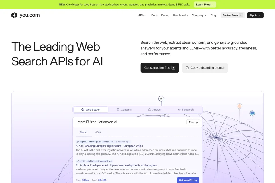 Aperçu de la landing page