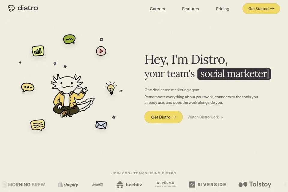 Aperçu de la landing page