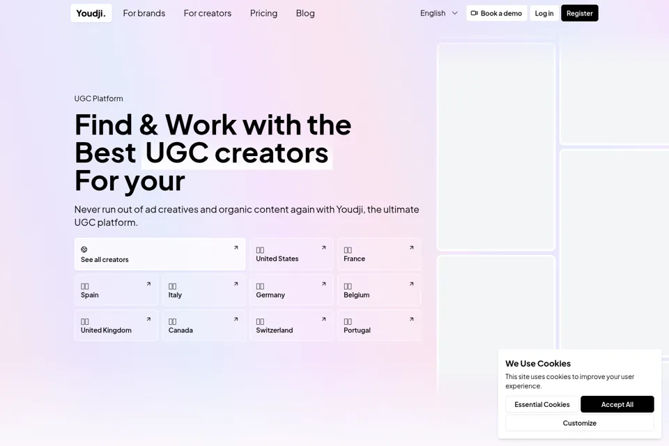 Aperçu de la landing page