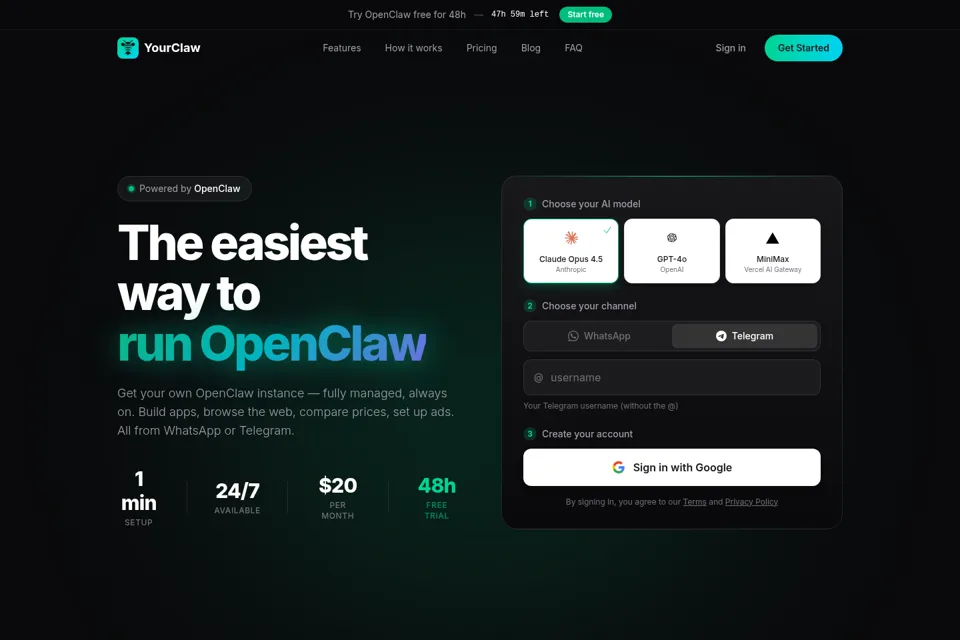 Aperçu de la landing page
