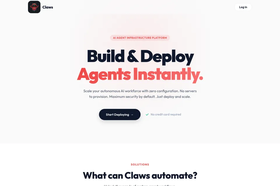 Aperçu de la landing page