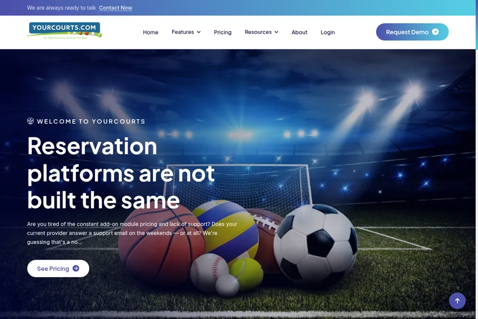 Aperçu de la landing page
