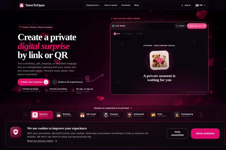 Aperçu de la landing page