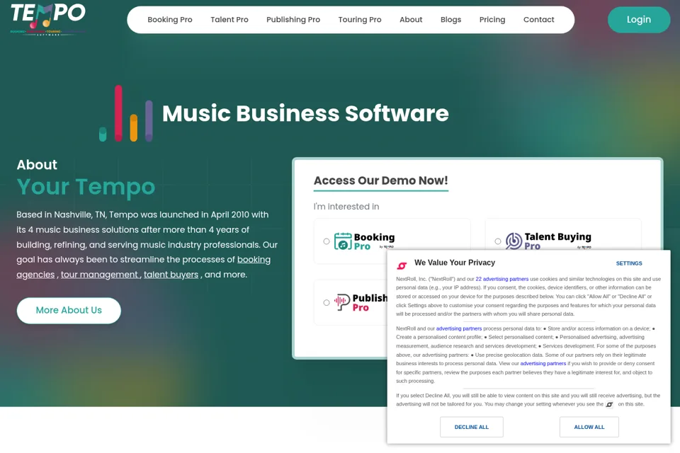 Aperçu de la landing page