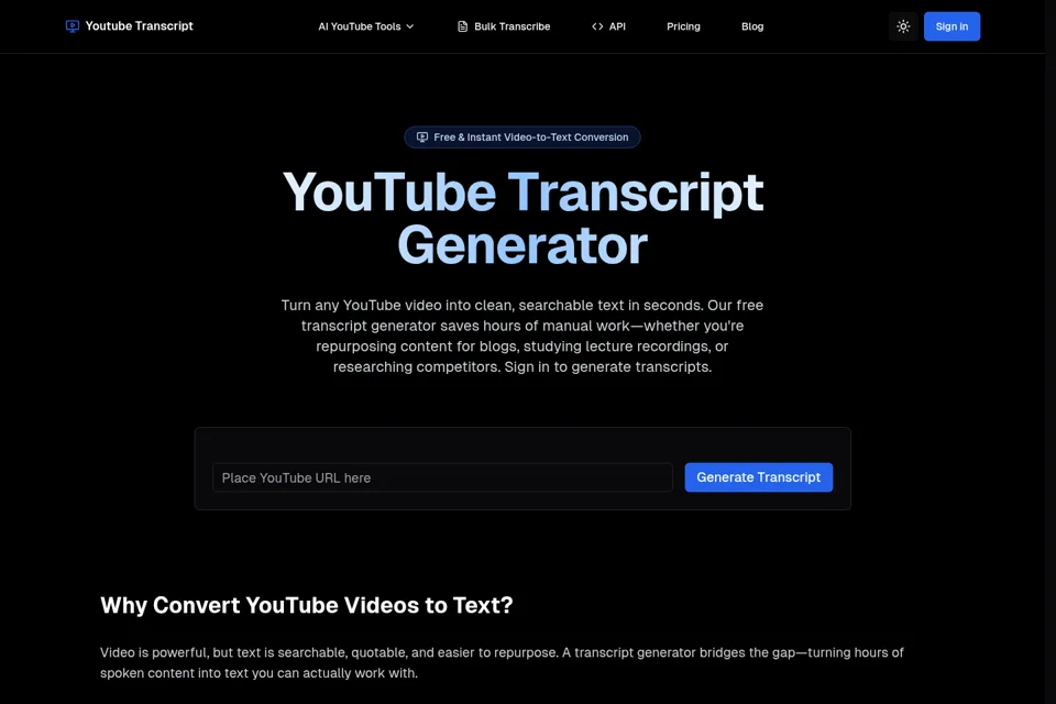 Aperçu de la landing page