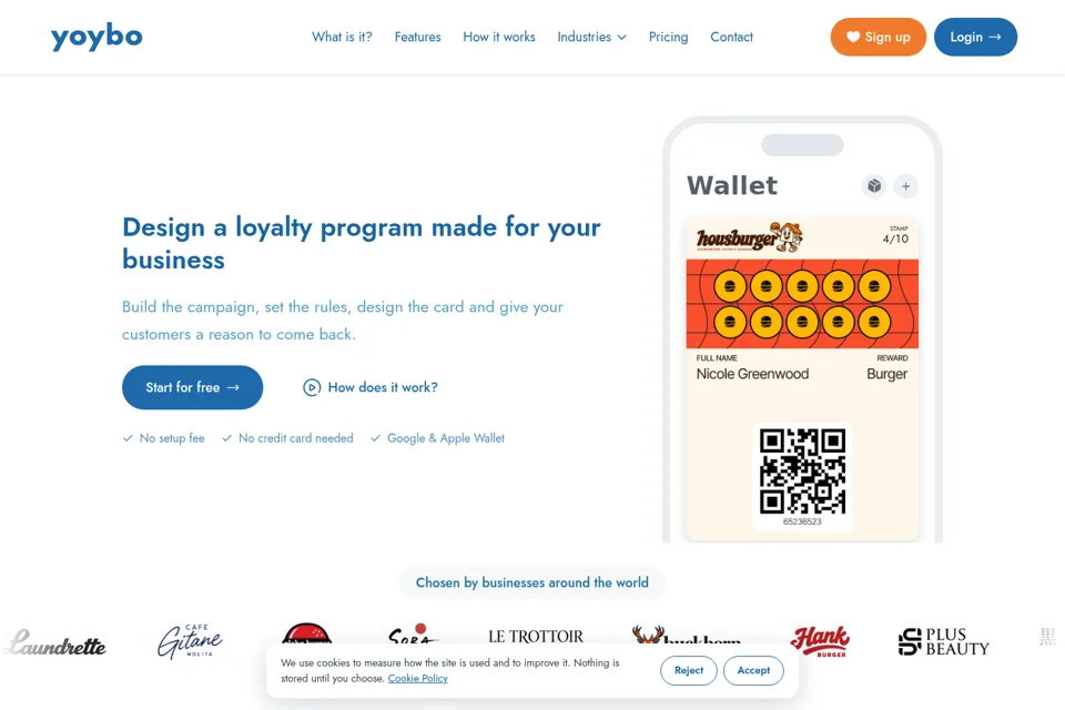 Aperçu de la landing page