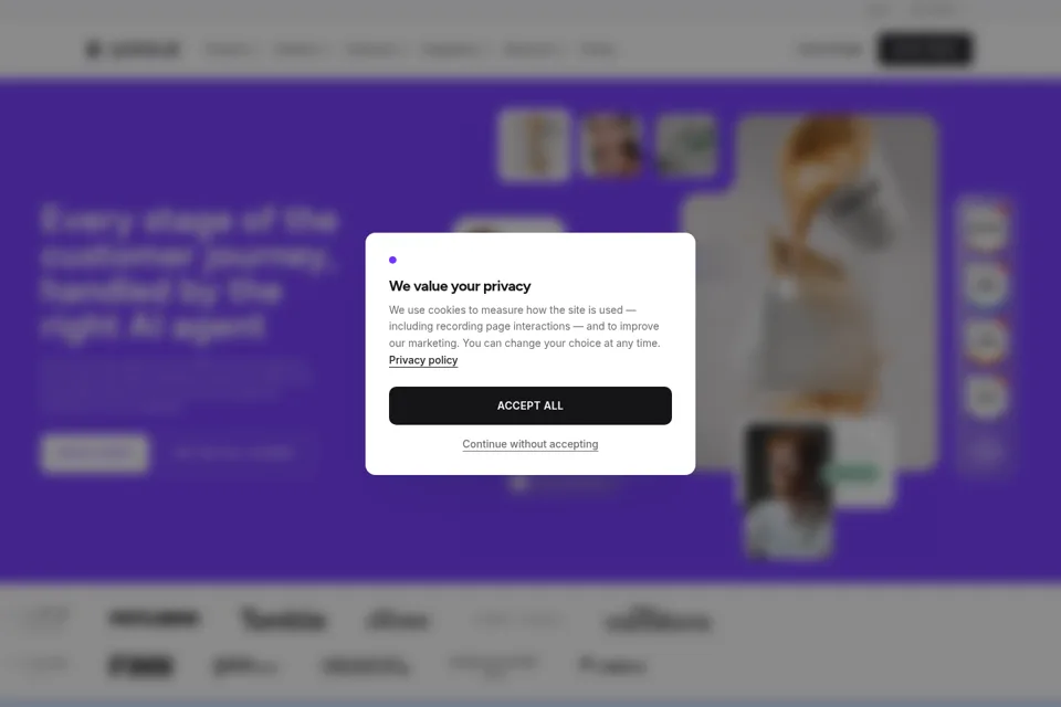 Aperçu de la landing page