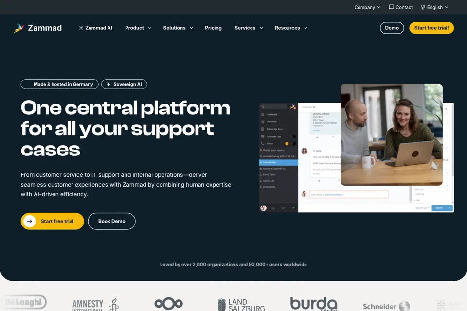 Aperçu de la landing page