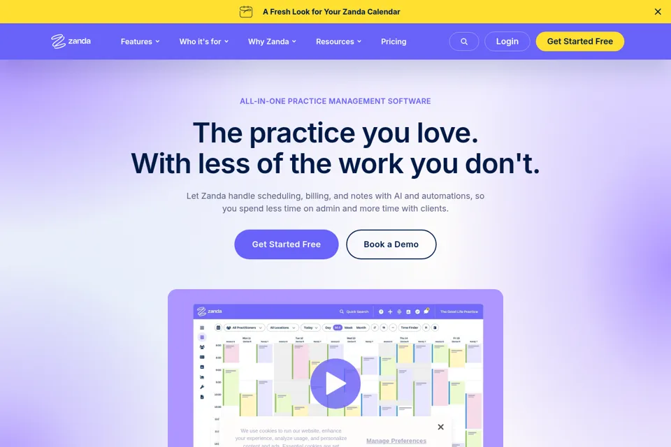 Aperçu de la landing page