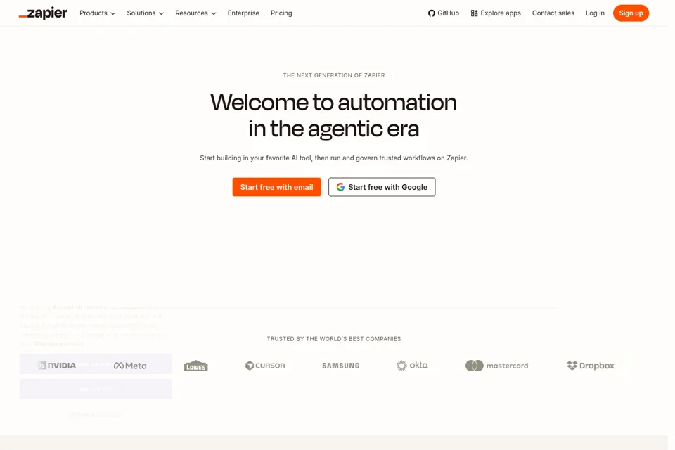 Aperçu de la landing page