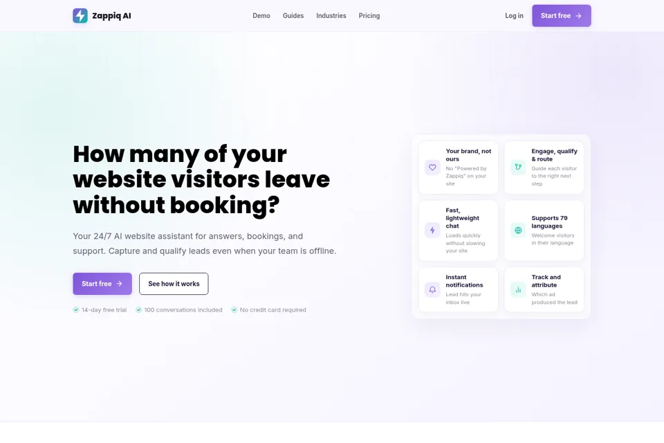 Aperçu de la landing page