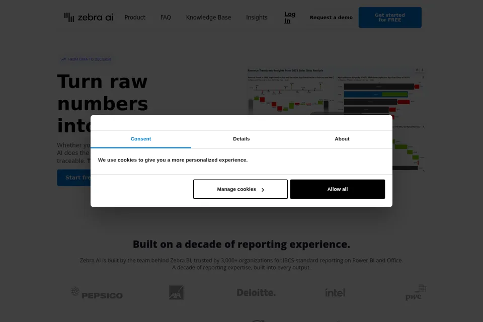 Aperçu de la landing page