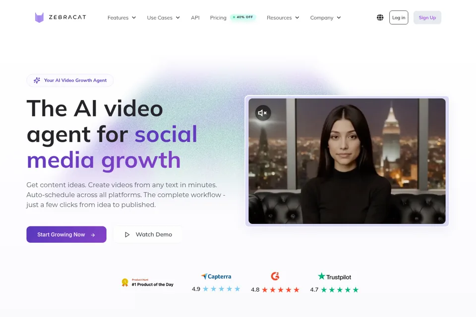 Aperçu de la landing page
