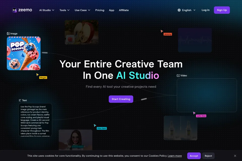 Aperçu de la landing page