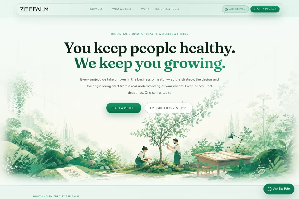 Aperçu de la landing page