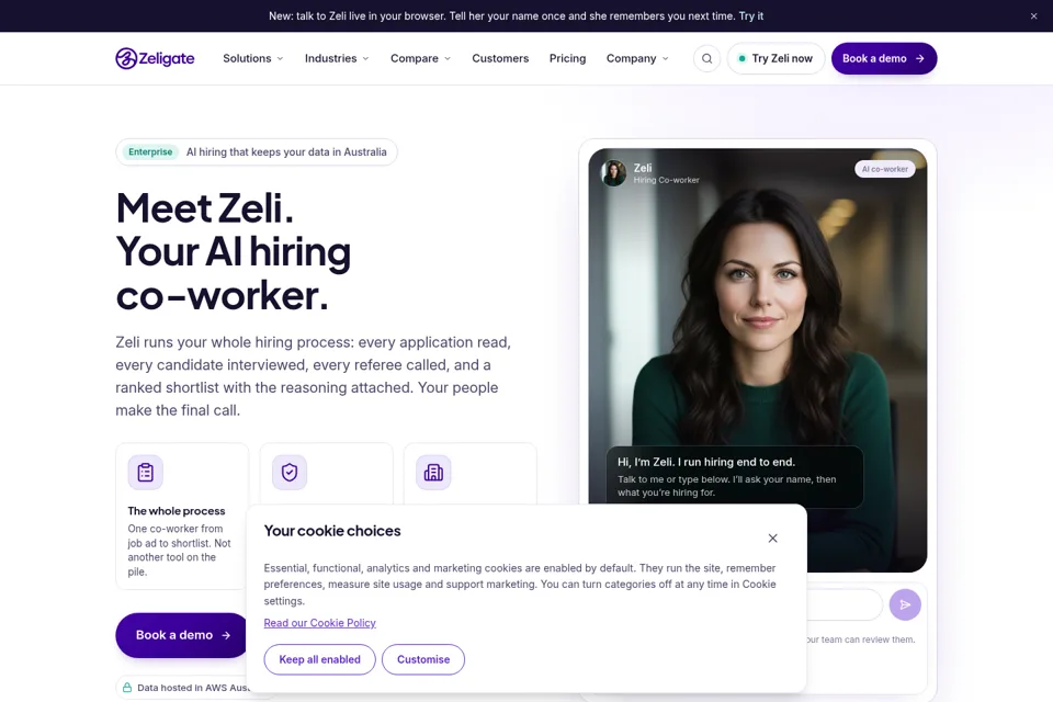 Aperçu de la landing page
