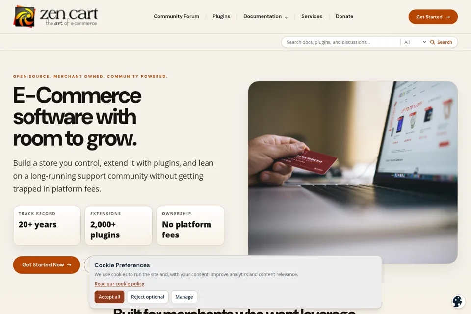 Aperçu de la landing page