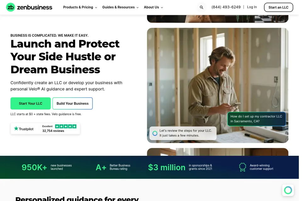Aperçu de la landing page