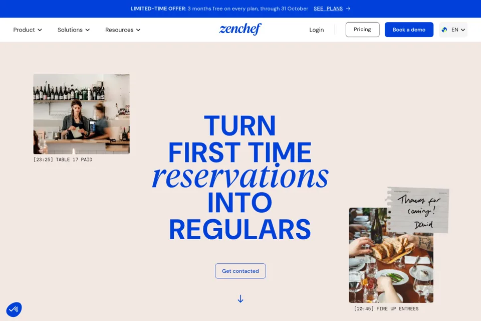 Aperçu de la landing page