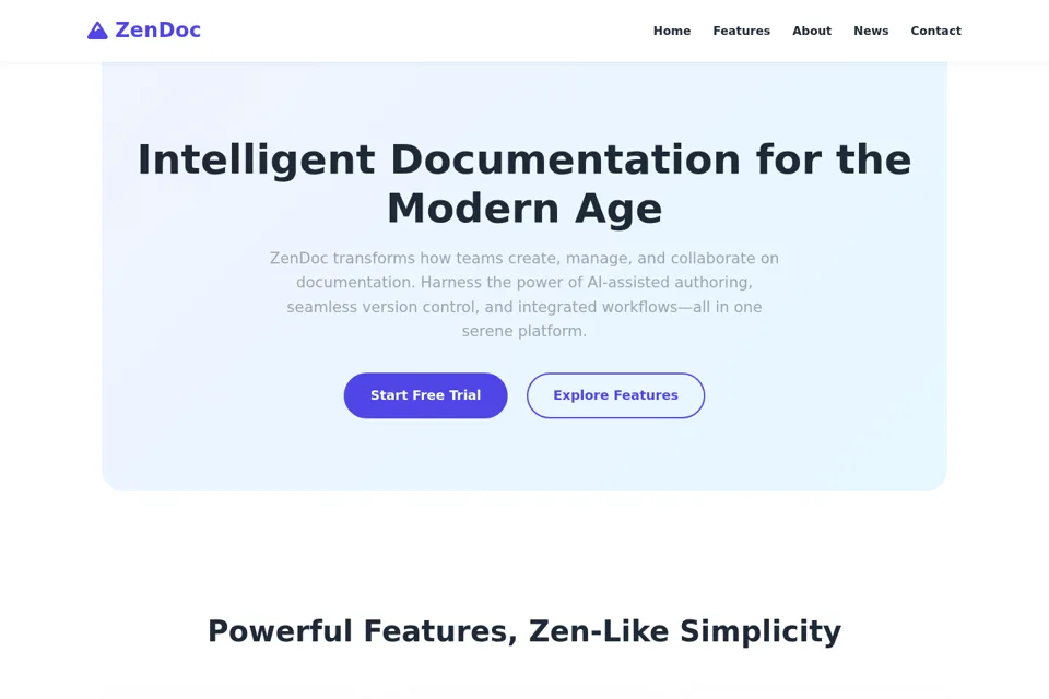 Aperçu de la landing page