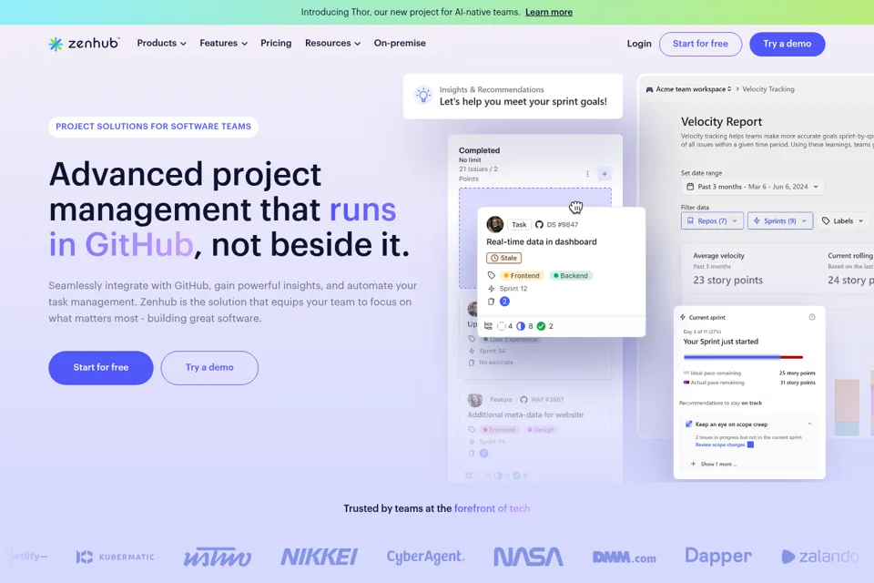 Aperçu de la landing page