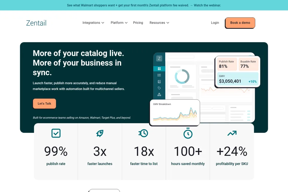 Aperçu de la landing page