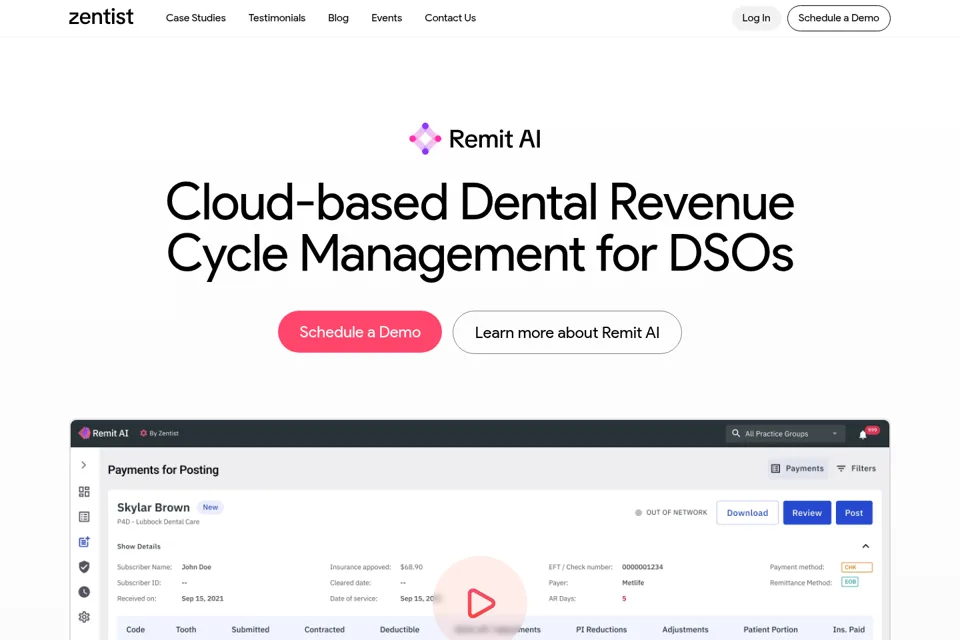 Aperçu de la landing page