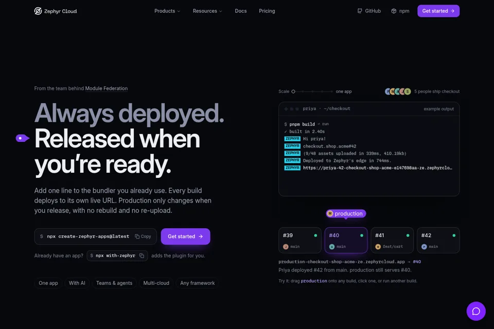 Aperçu de la landing page