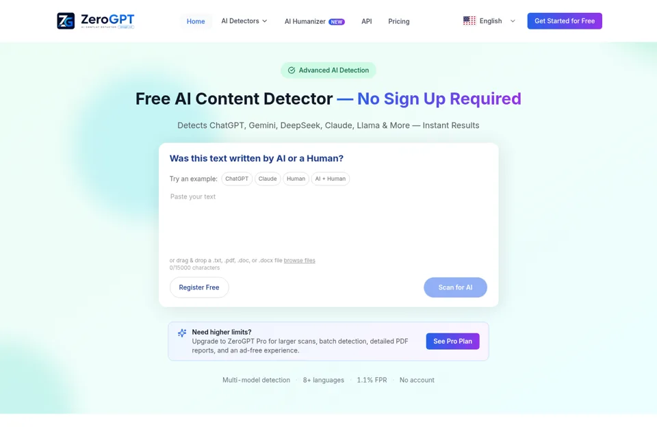 Aperçu de la landing page