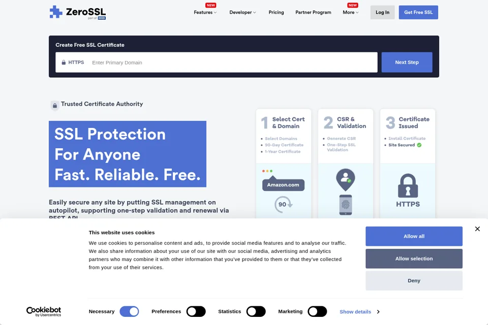 Aperçu de la landing page