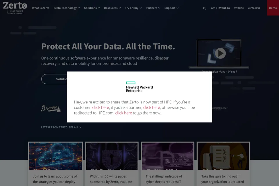 Aperçu de la landing page
