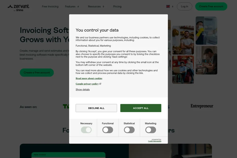 Landing page preview