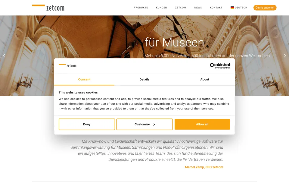 Aperçu de la landing page