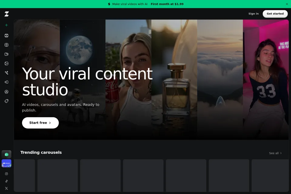 Aperçu de la landing page