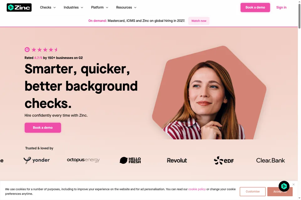 Aperçu de la landing page