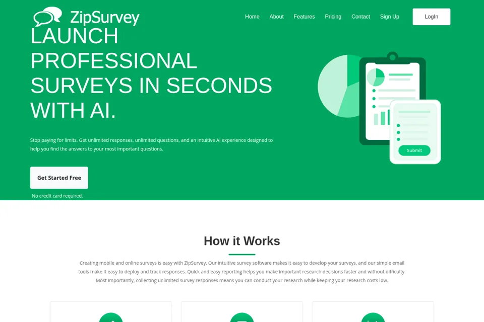 Aperçu de la landing page