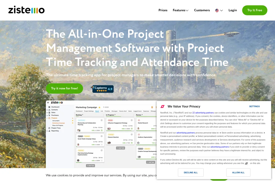 Landing page preview