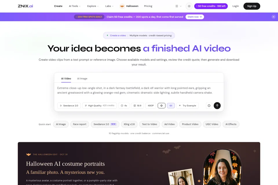 Aperçu de la landing page