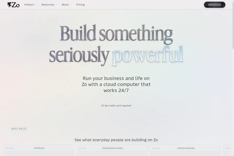 Aperçu de la landing page