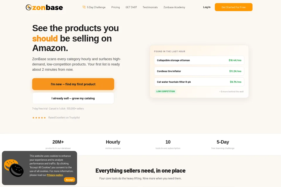 Aperçu de la landing page