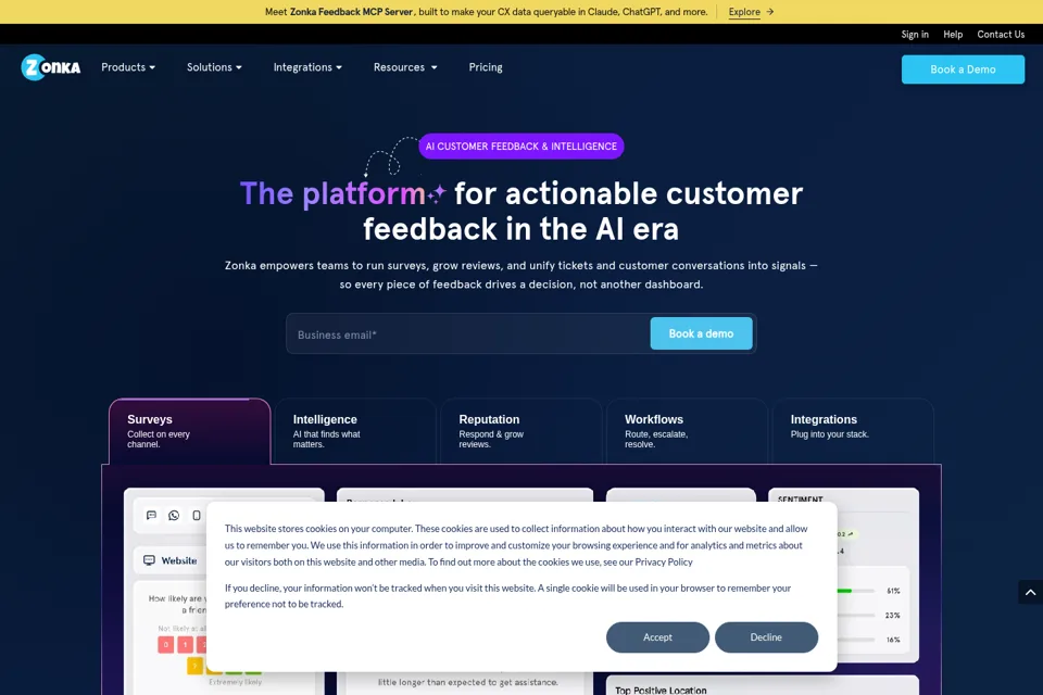 Aperçu de la landing page