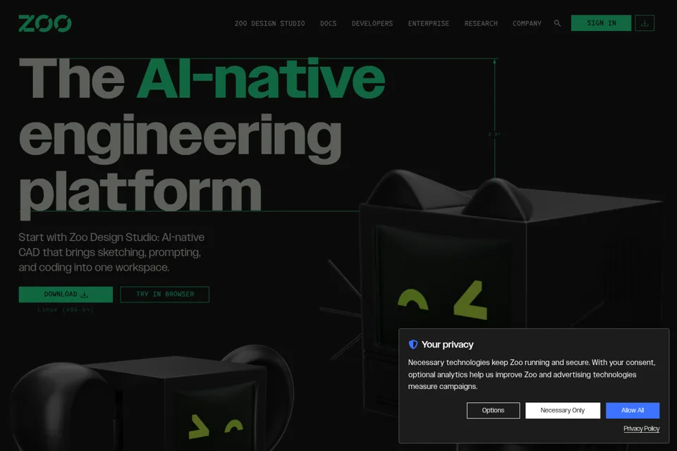 Aperçu de la landing page