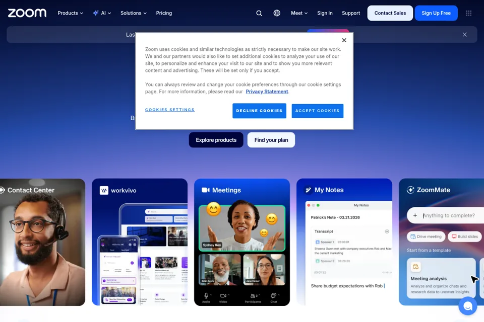 Aperçu de la landing page