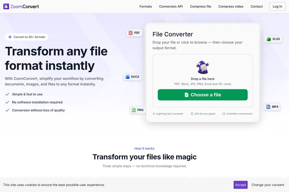 Aperçu de la landing page