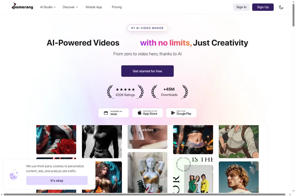 Aperçu de la landing page