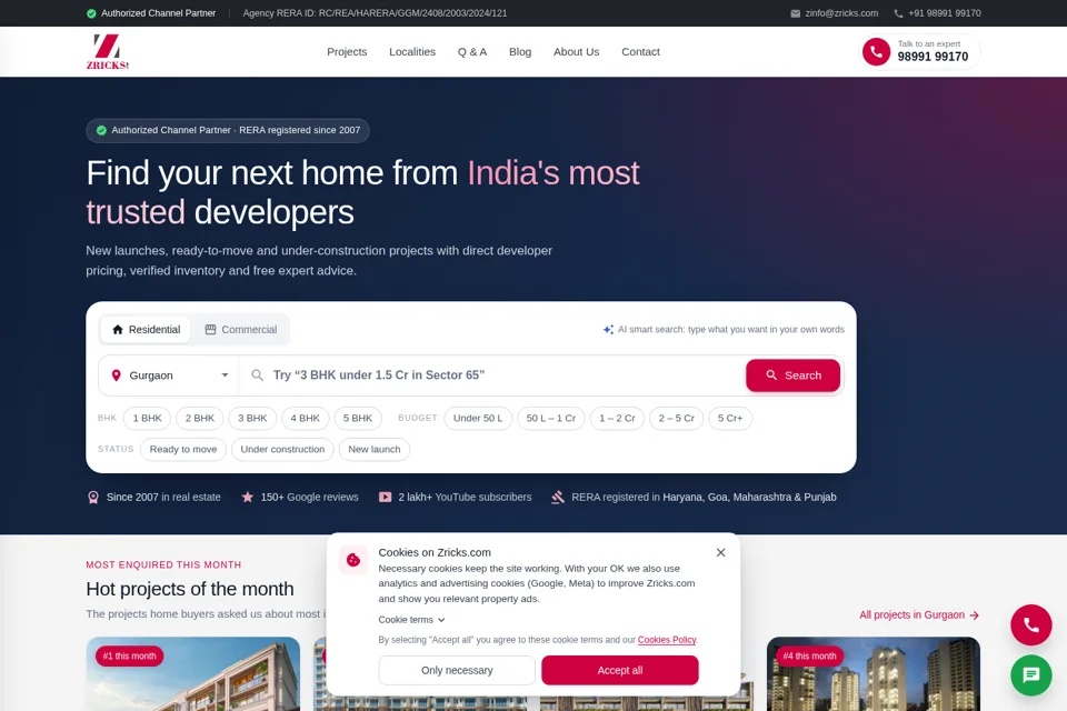 Aperçu de la landing page